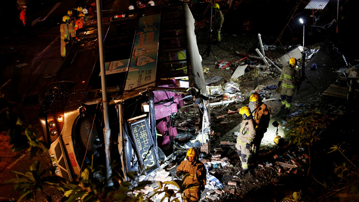 18 killed in Hong Kong bus accident