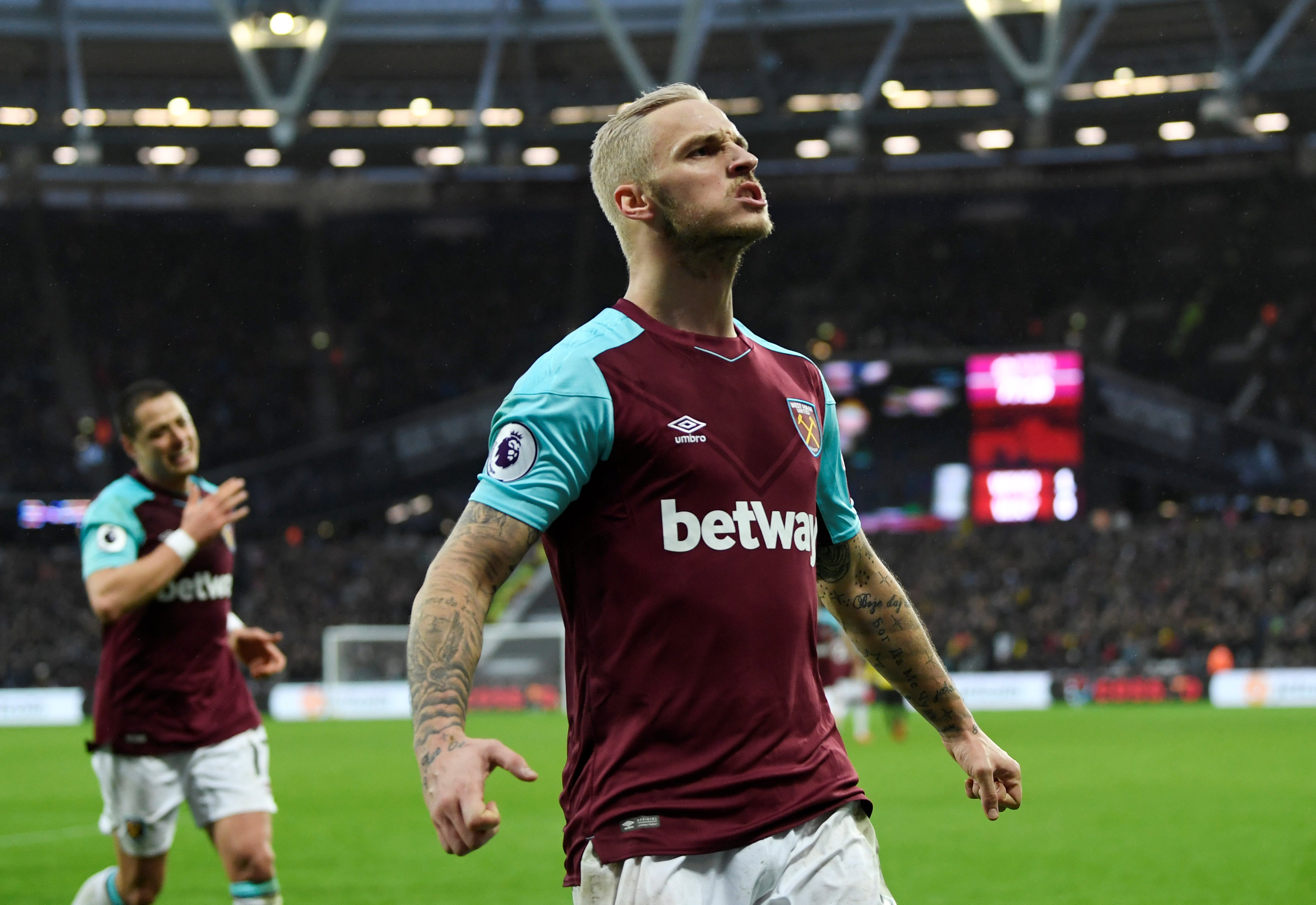West Ham overcome Watford to draw level on points