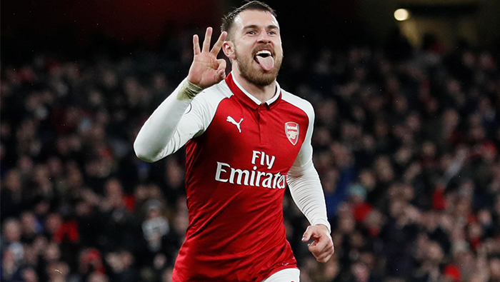 Football: Ramsey scores hat-trick to help Arsenal thrash Everton 5-1