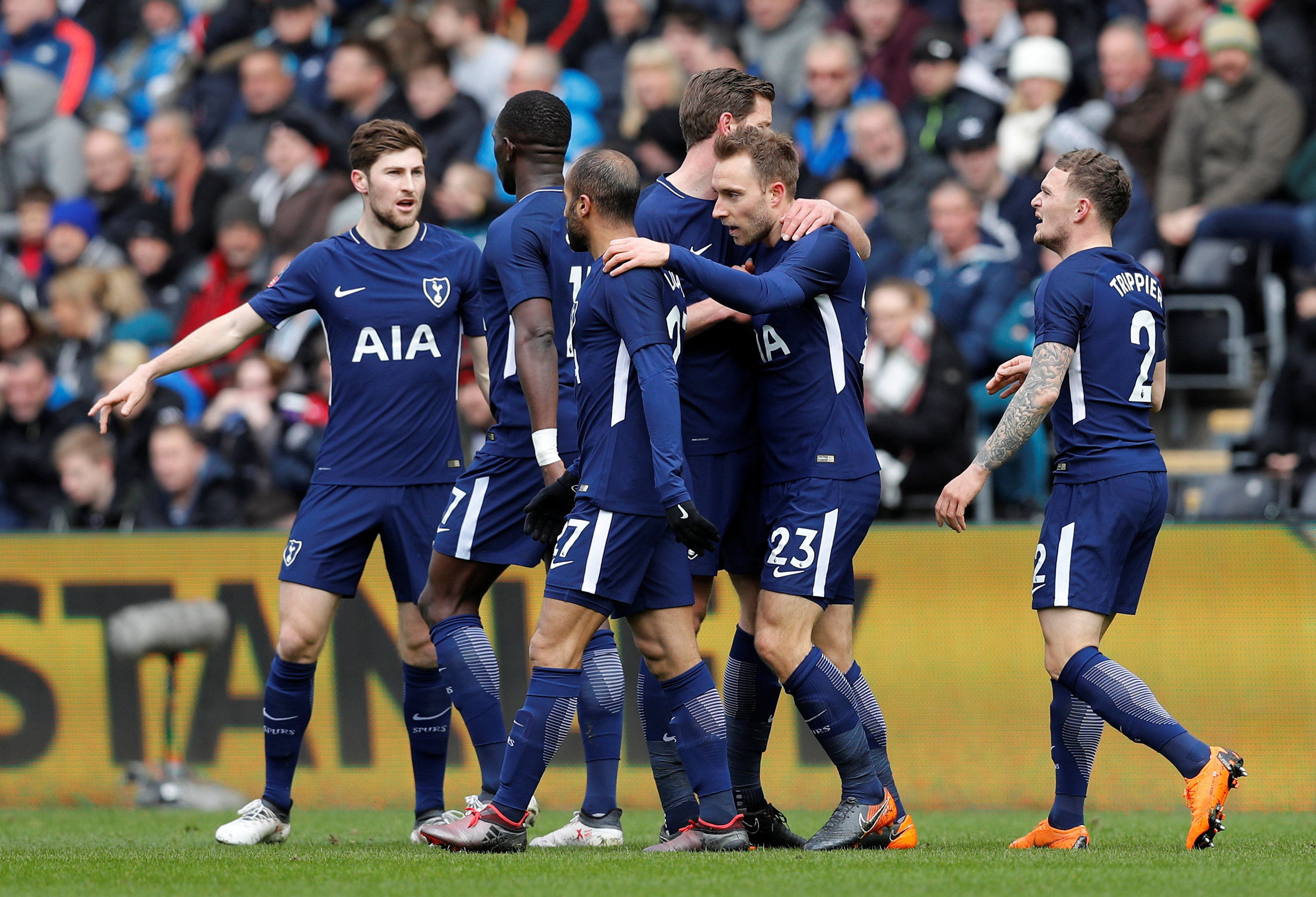 Football: Eriksen powers Tottenham into FA Cup semis