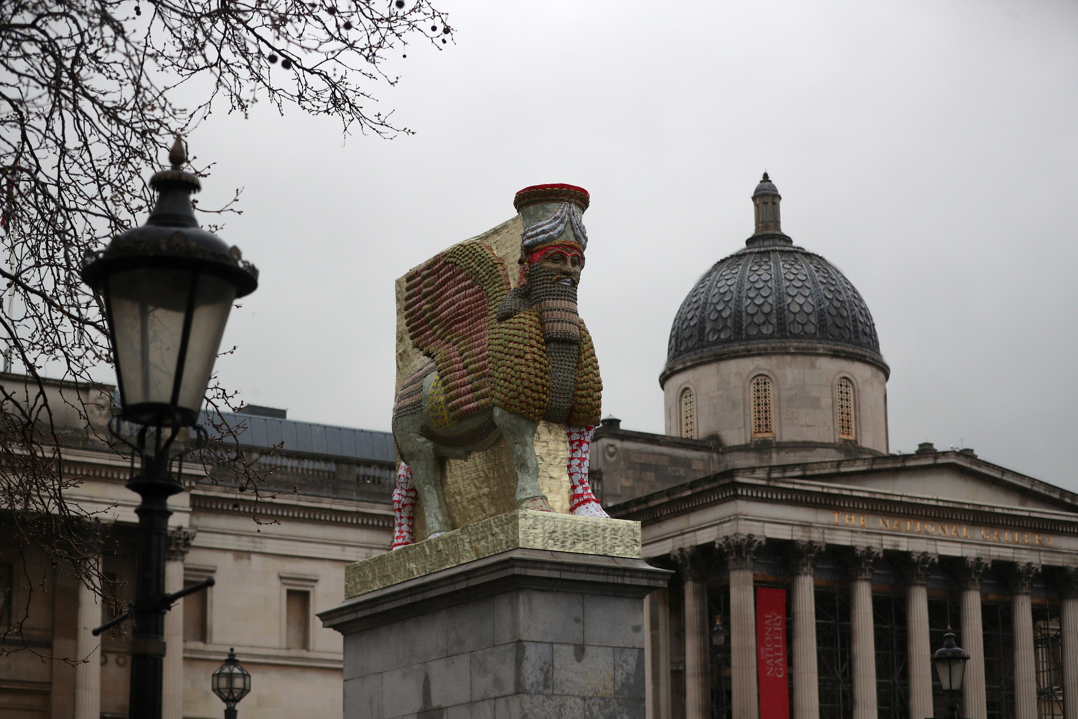 Ancient Assyrian winged bull rises again in London