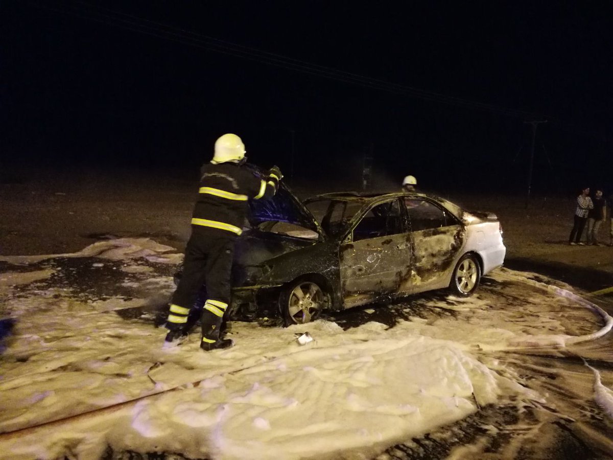 Car goes up in flames in Oman