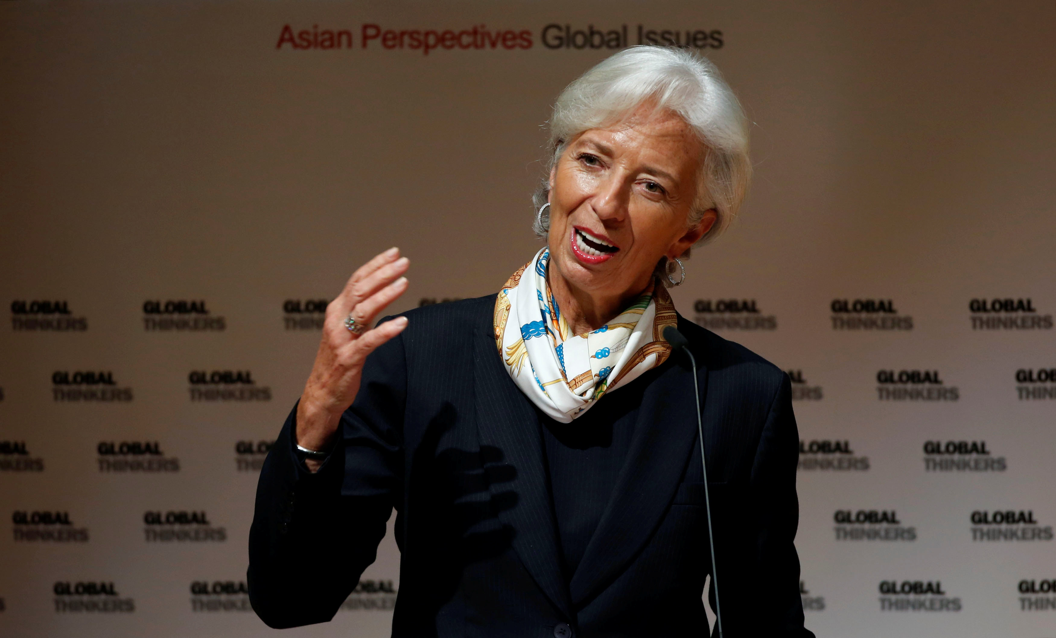 IMF chief optimistic on growth, warns against trade protectionism