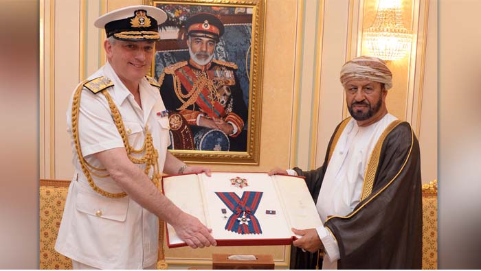 His Majesty confers Al-Nu’man Military Order on UK Chief of Naval Staff