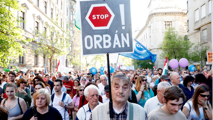 Thousands of Hungarians protest against Orban