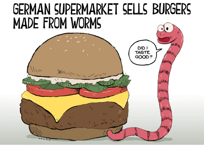 German supermarket sells burgers made of buffalo worms