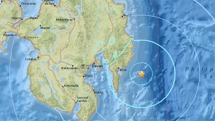 Magnitude 6.2 earthquake strikes off Mindanao in Philippines