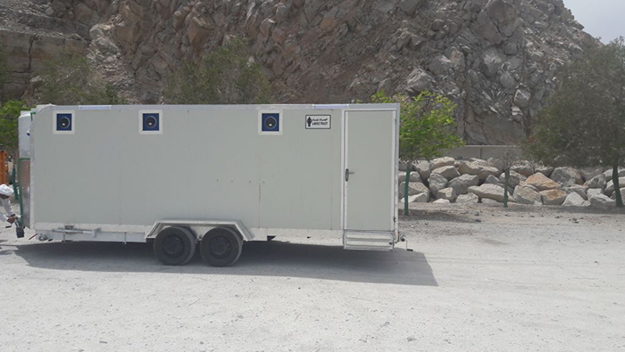 Eight portable toilets installed at this beach in Oman