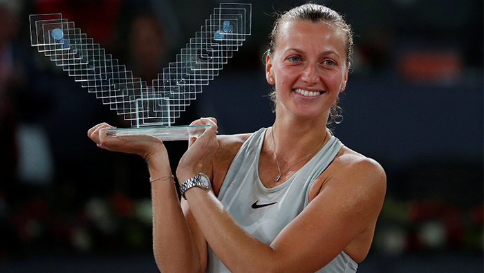 Tennis: Kvitova prevails to claim record third Madrid Open title