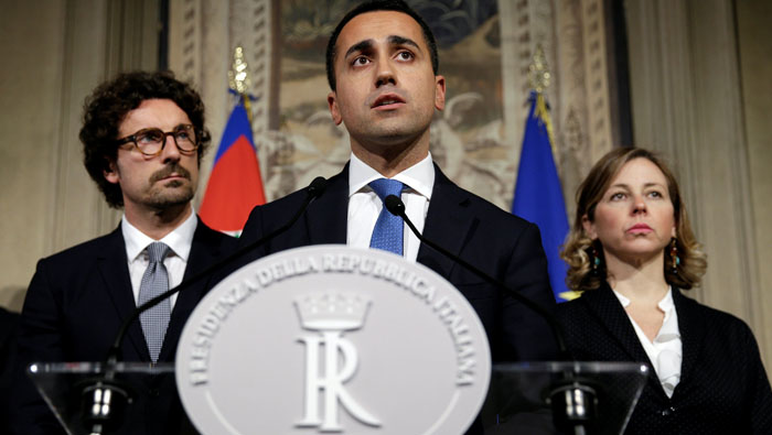 Italy's 5-Star, League seek more time for govt deal