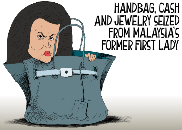 Handbag and jewellery haul puts Malaysia's former first lady in spotlight
