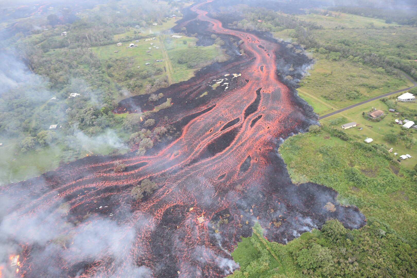 Lava creeps onto geothermal plant site on Hawaii's Big Island