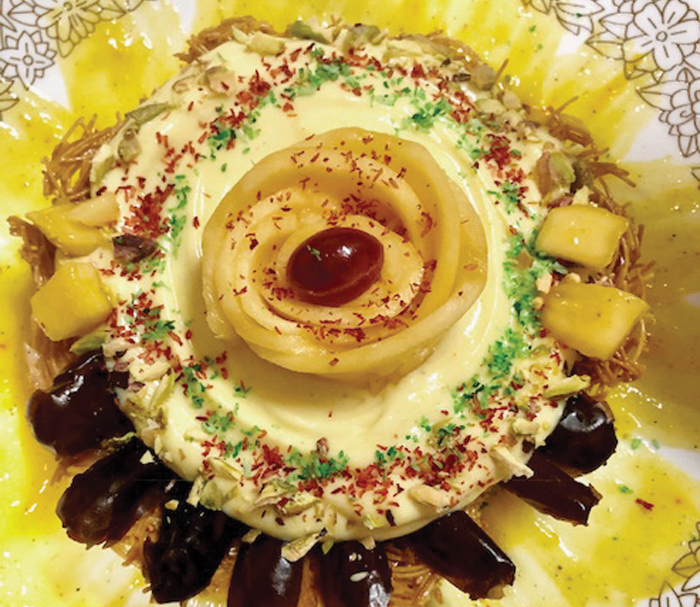 Iftar recipes: Mango dates shrikhand on vermicelli basket