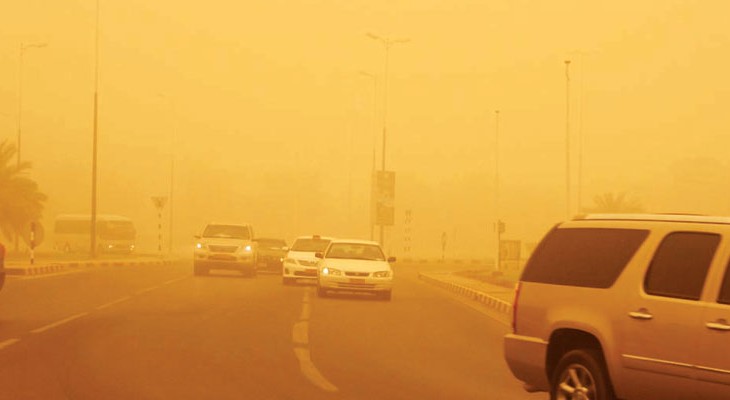 تنبيه من تصاعد الاتربة بفعل الرياح النشطة