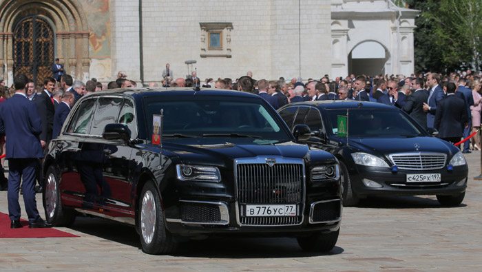 Vladimir Putin takes inaugural ride in Russian-made limousine