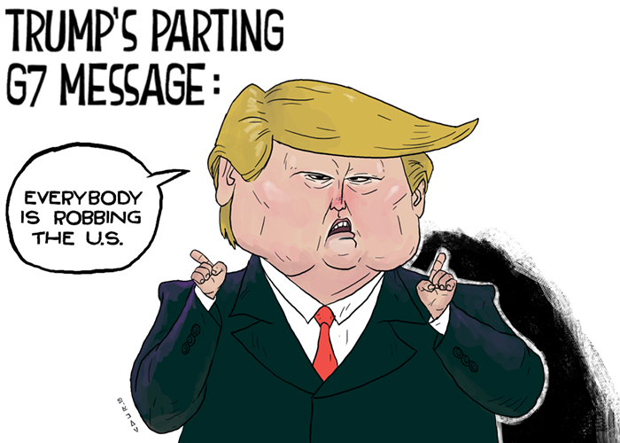 Trump torpedoes G7 effort to ease trade spat, threatens auto tariffs