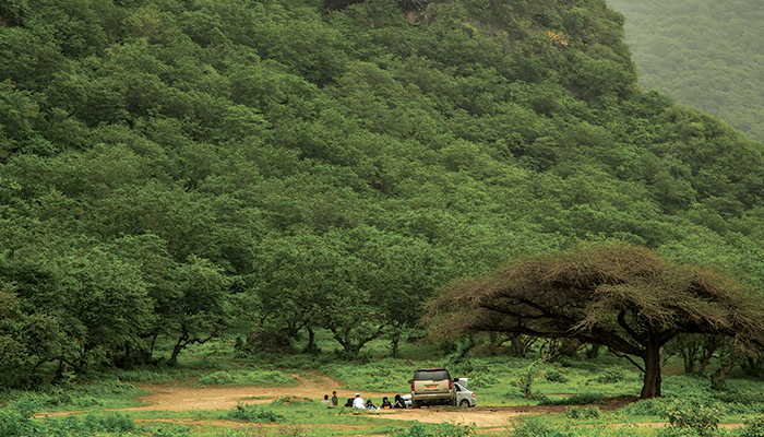 Camping in the open in Salalah