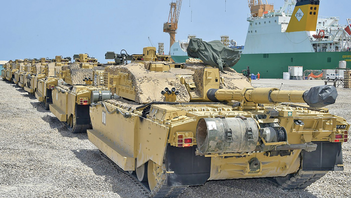 UK military equipment  flown in for joint drill