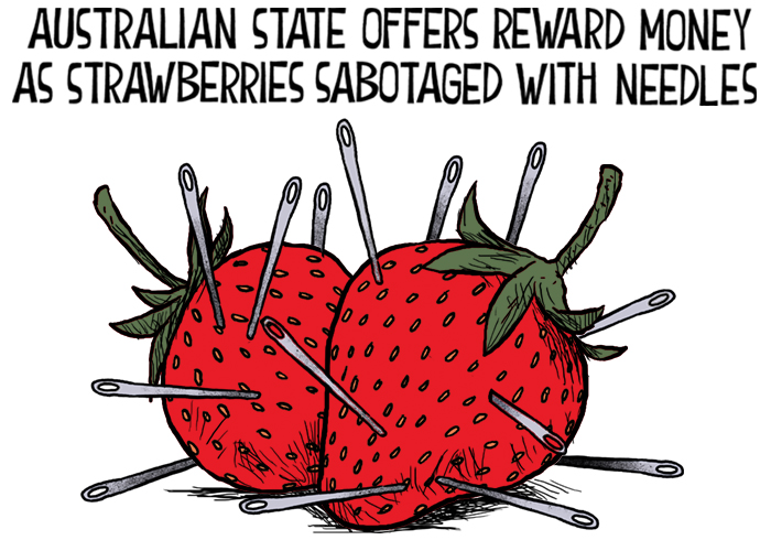 Australian state offers reward money as strawberries sabotaged with needles