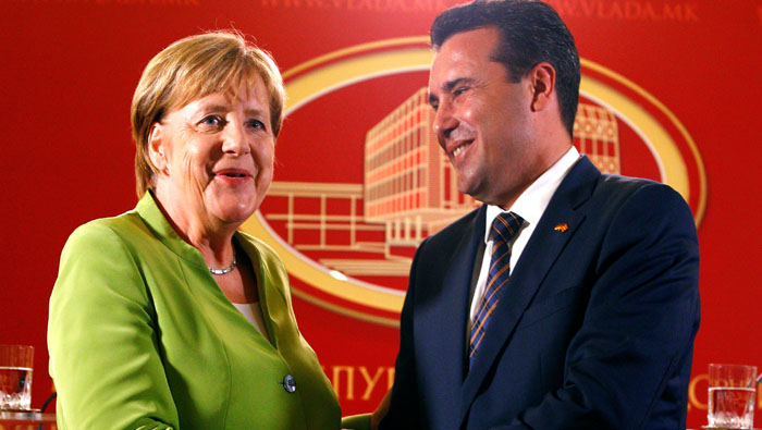 Merkel urges Macedonians to embrace name deal with Greece