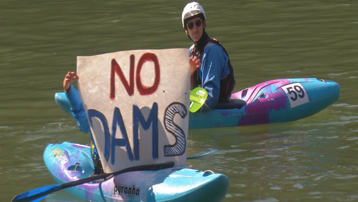 Kayakers join protests to save Balkan rivers from 'dam tsunami'