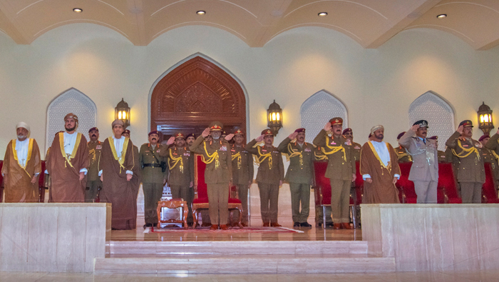 His Majesty Sultan Qaboos presides over military parade