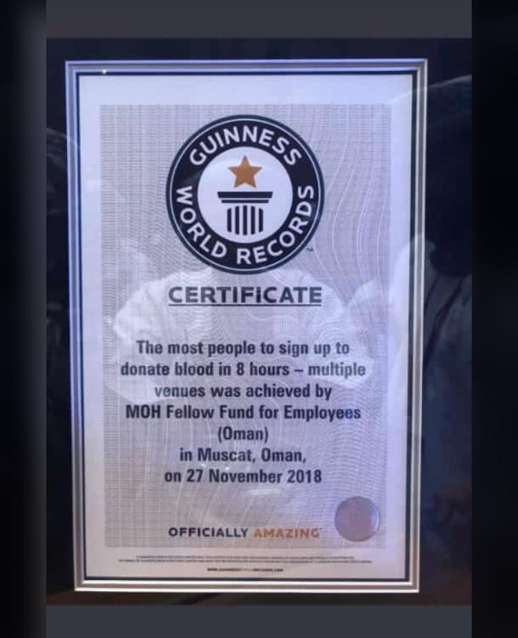 Oman in Guinness book for blood donation drive