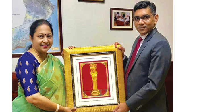 Indian National Emblem painting gifted to envoy