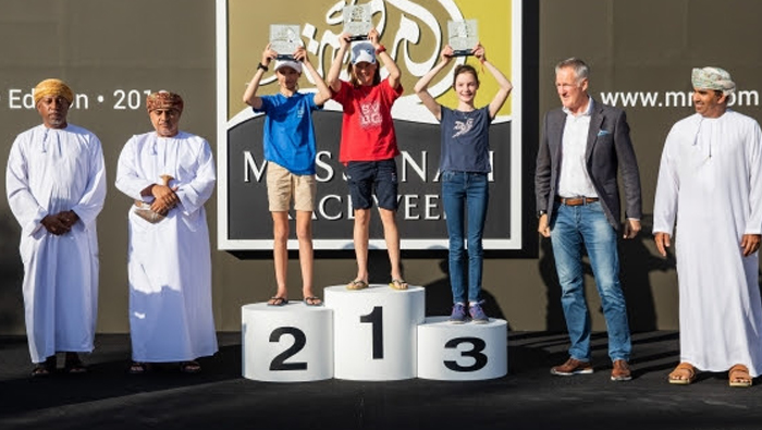 Young sailors celebrate race success in Mussanah Race Week