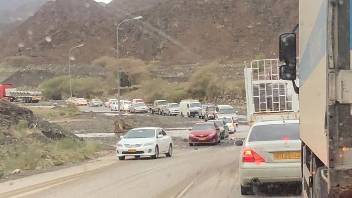 Police stop traffic on some roads in Oman