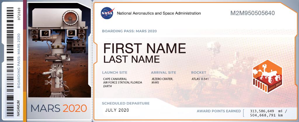 Send your name to Mars with NASA