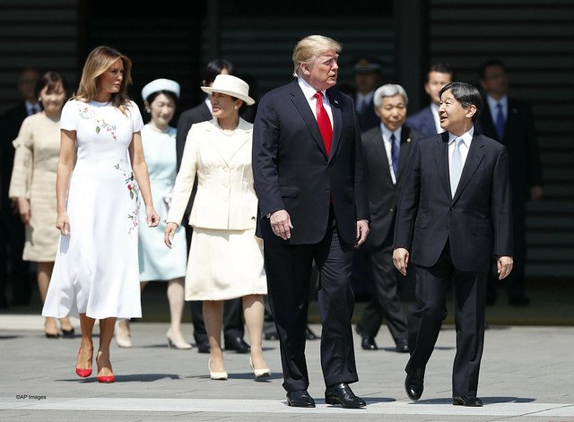 Trump becomes first world leader to meet Japan's new Emperor