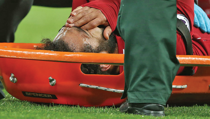 Salah stretchered off during Liverpool’s tie