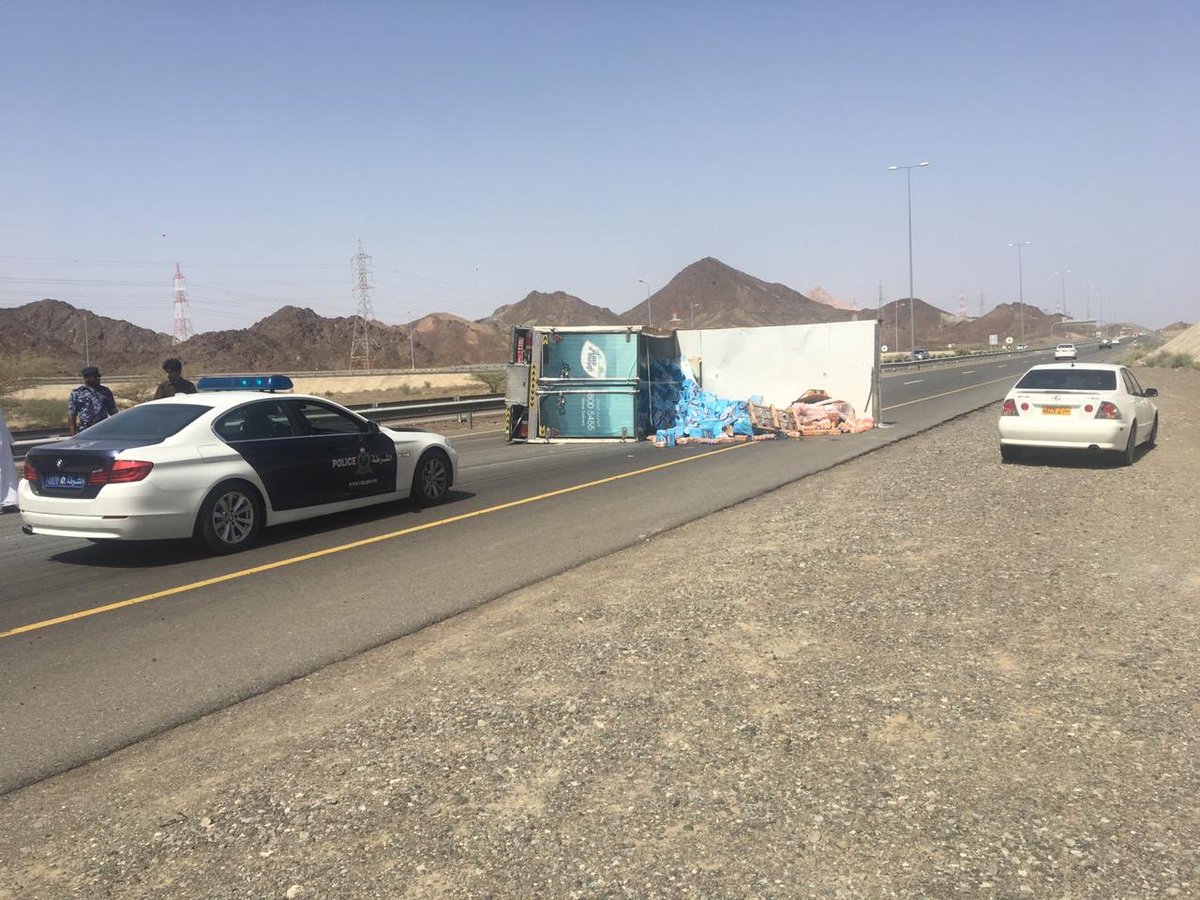 Traffic stopped on this road in Oman