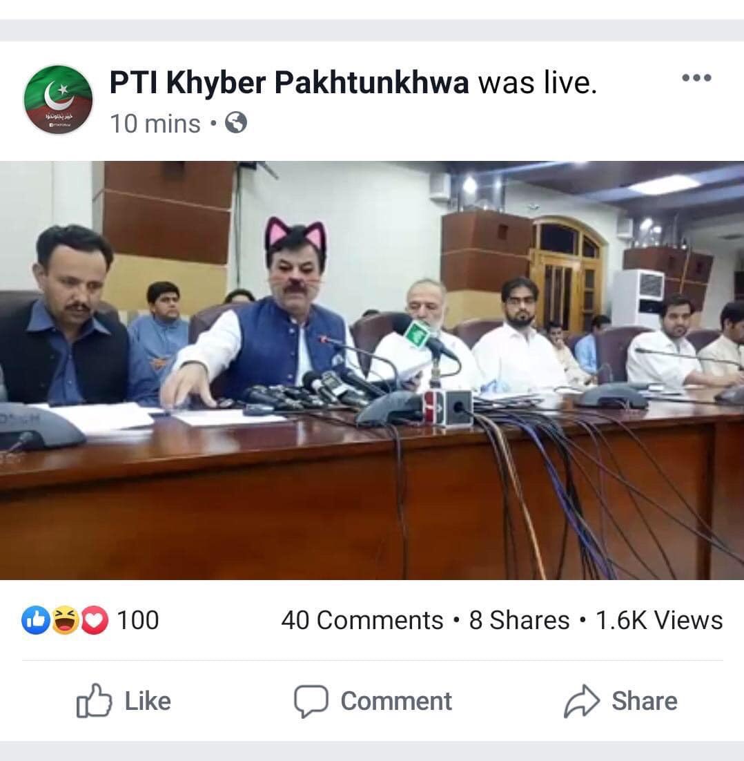 Pakistan’s PTI live streams press conference with ‘cat filter’