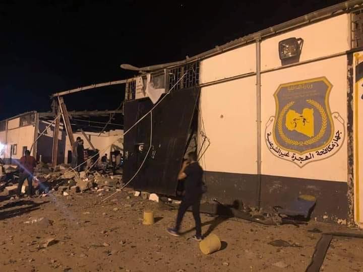 40 migrants killed in Libyan detention centre attack