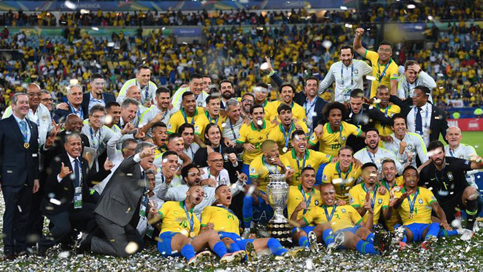 Brazil beat Peru 3-1 to win their ninth Copa America title