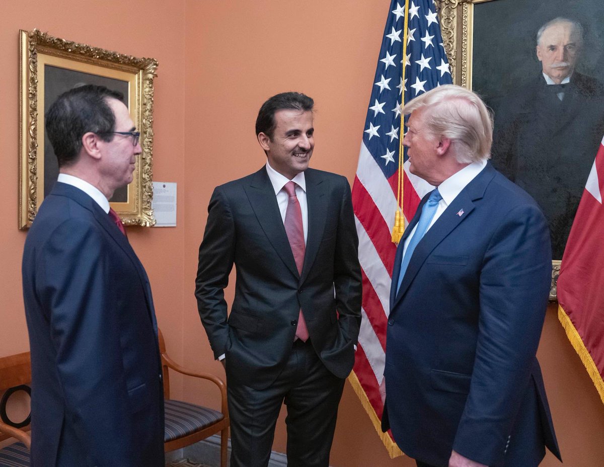 Qatar's Emir meets Trump, Washington officials