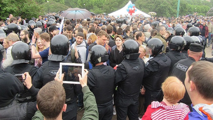 Around 600 detained in Russia