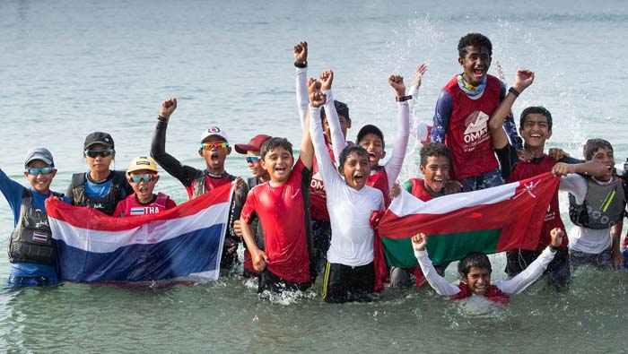 Competition increases in Oman as Optimist Team Racing title is decided