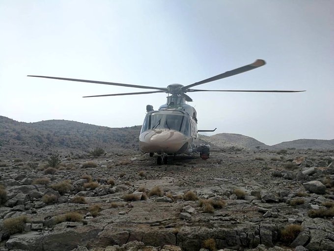 Chopper rescues man stuck on mountain in Oman