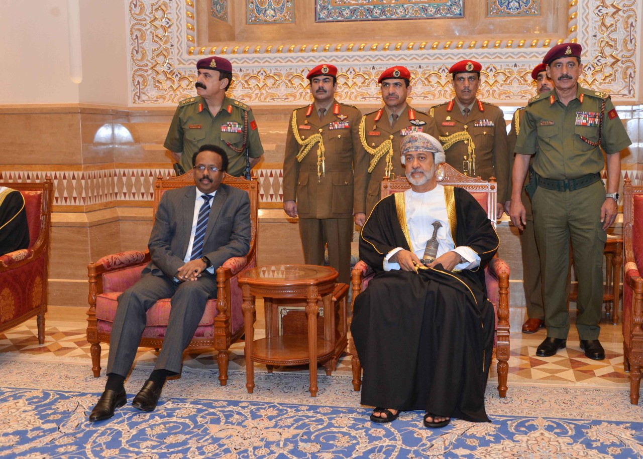 The President of Somalia arrives in Oman