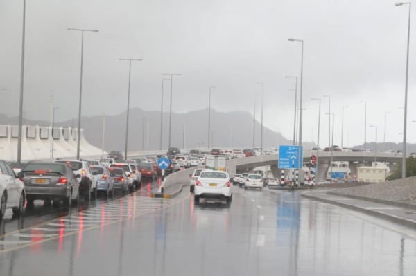 Oman weather: Heavy traffic jam on road towards Muscat