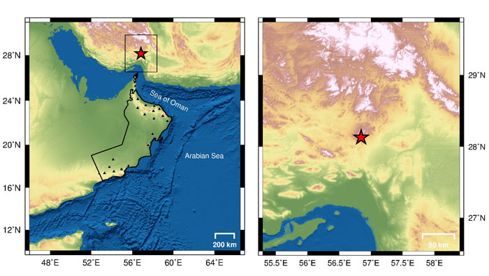 Earthquake in Iran, over 200 km away from Oman
