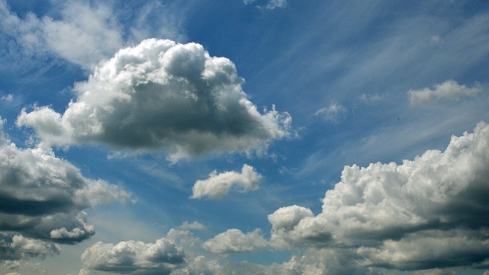 Scattered cloud cover over Oman