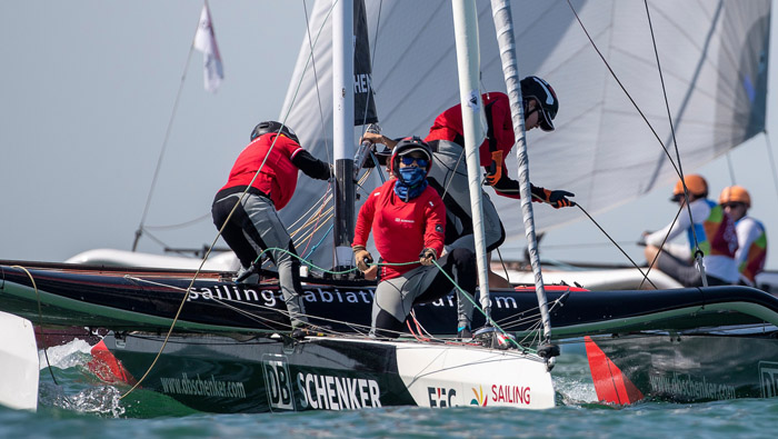 All female team challenging for lead at halfway mark of EFG Sailing Arabia – The Tour