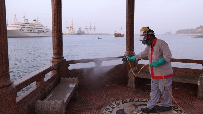 In pictures: Muscat Municipality sterilises public places in Muttrah