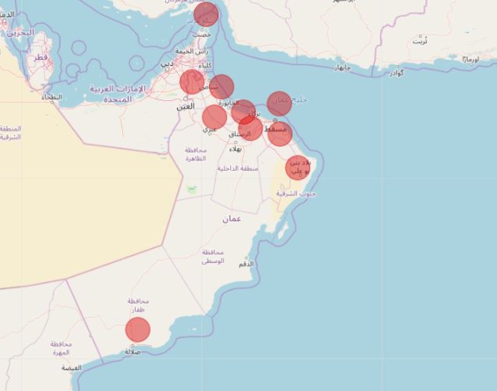 بالأرقام.. إصابات "كورونا الجديدة في محافظات السلطنة