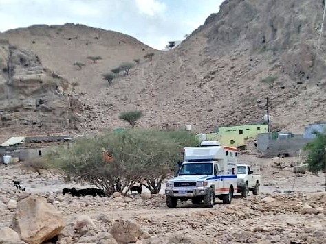 A person rescued from mountainous area in Oman