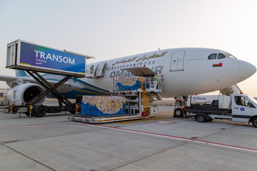Oman Air operated 8 cargo-only flights in April to bring food, medical supplies